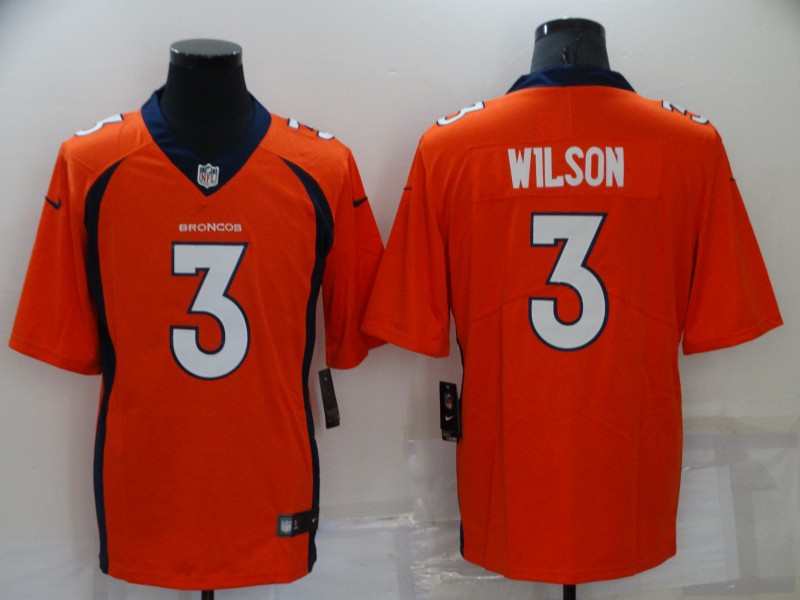Youth Nike Broncos 3 Russell Wilson Orange Vapor Untouchable Limited Jersey