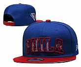 76ers Team Logo New Era Blue Red 2021 NBA Draft Adjustable Hat YD