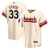 Angels 33 Max Stassi Cream 2022 City Connect Cool Base Jersey Dzhi,baseball caps,new era cap wholesale,wholesale hats