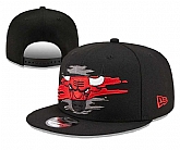Bulls Team Logo Tear Black New Era Adjustable Hat YD,baseball caps,new era cap wholesale,wholesale hats
