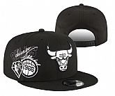 Bulls Team White Logo Black 75th Anniversary Adjustable Hat YD,baseball caps,new era cap wholesale,wholesale hats