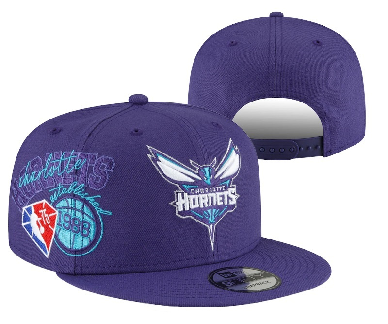 Hornets Team Logo Purple 75th Anniversary Adjustable Hat YD