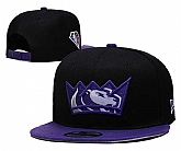 Kings Team Logo New Era Black Purple 2021 NBA Draft Adjustable Hat YD