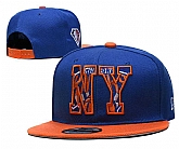 Knicks Team Logo New Era Blue Orange 2021 NBA Draft Adjustable Hat YD