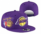 Lakers Team Logo Purple 75th Anniversary Adjustable Hat YD