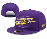 Lakers Team Logo Tear Purple New Era Adjustable Hat YD
