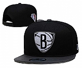 Nets Team Logo New Era Black 2021 NBA Draft Adjustable Hat YD