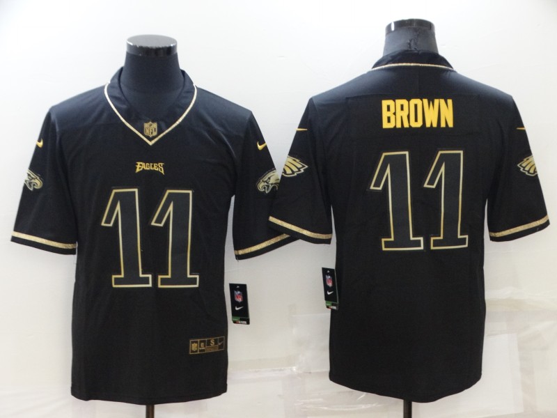 Nike Eagles 11 A. J. Brown Black Gold Vapor Untouchable Limited Jersey Dzhi