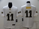 Nike Eagles 11 A. J. Brown White Gold Vapor Untouchable Limited Jersey Dzhi,baseball caps,new era cap wholesale,wholesale hats