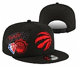 Raptors Team Logo Black 75th Anniversary Adjustable Hat YD