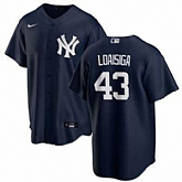 Yankees 43 Jonathan Loaisiga Navy Blue Nike Cool Base Jersey Dzhi,baseball caps,new era cap wholesale,wholesale hats