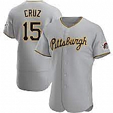 Pirates 15 Oneil Cruz Gray Nike Men's Flexbase Jersey,baseball caps,new era cap wholesale,wholesale hats