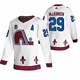Avalanche 29 Nathan MacKinnon White 2022 Stanley Cup Final Patch Reverse Retro Adidas Jersey,baseball caps,new era cap wholesale,wholesale hats