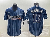 Braves 13 Ronald Acuna Jr. Blue Nike Throwback Cool Base Jersey,baseball caps,new era cap wholesale,wholesale hats