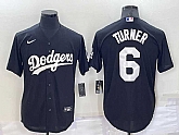 Dodgers 6 Trea Turner Black Nike Turn Back The Clock Cool Base Jersey,baseball caps,new era cap wholesale,wholesale hats