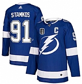 Lightning 91 Steven Stamkos Blue 2022 Stanley Cup Final Patch Adidas Jersey,baseball caps,new era cap wholesale,wholesale hats