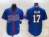 Buffalo Bills 17 Josh Allen Blue Men's Stitched Cool Base Nike Baseball Jersey,baseball caps,new era cap wholesale,wholesale hats