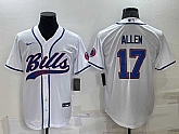 Buffalo Bills 17 Josh Allen White Men's Stitched Cool Base Nike Baseball Jersey,baseball caps,new era cap wholesale,wholesale hats