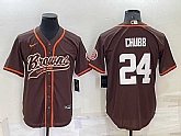 Cleveland Browns 24 Nick Chubb Brown Men's Stitched Cool Base Nike Baseball Jersey,baseball caps,new era cap wholesale,wholesale hats