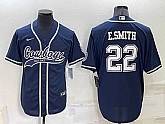 Dallas Cowboys 22 Emmitt Smith Navy Blue Men's Stitched Cool Base Nike Baseball Jersey,baseball caps,new era cap wholesale,wholesale hats