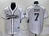 Dallas Cowboys 7 Trevon Diggs White Men's Stitched Cool Base Nike Baseball Jersey,baseball caps,new era cap wholesale,wholesale hats