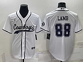 Dallas Cowboys 88 CeeDee Lamb White Men's Stitched Cool Base Nike Baseball Jersey,baseball caps,new era cap wholesale,wholesale hats