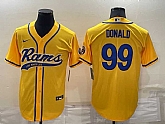 Los Angeles Rams 99 Aaron Donald Yellow Men's Stitched Cool Base Nike Baseball Jersey,baseball caps,new era cap wholesale,wholesale hats