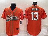 Miami Dolphins 13 Dan Marino Orange Men's Stitched Cool Base Nike Baseball Jersey,baseball caps,new era cap wholesale,wholesale hats