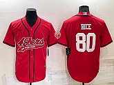 San Francisco 49ers 80 Jerry Rice Red Men's Stitched Cool Base Nike Baseball Jersey,baseball caps,new era cap wholesale,wholesale hats