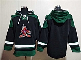 Arizona Coyotes Blank Black Green Ageless Must-Have Lace-Up Pullover Hoodie