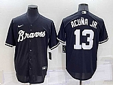 Atlanta Braves #13 Ronald Acuna Jr Black Turn Back The Clock Stitched Cool Base Jersey,baseball caps,new era cap wholesale,wholesale hats