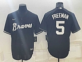 Atlanta Braves #5 Freddie Freeman Black Turn Back The Clock Stitched Cool Base Jersey,baseball caps,new era cap wholesale,wholesale hats