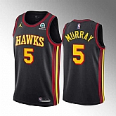 Atlanta Hawks #5 Dejounte Murray Black Stitched Jersey Dzhi,baseball caps,new era cap wholesale,wholesale hats