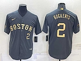 Boston Red Sox #2 Xander Bogaerts Number Grey 2022 All Star Stitched Cool Base Nike Jersey,baseball caps,new era cap wholesale,wholesale hats