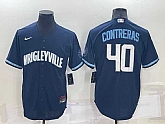 Chicago Cubs #40 Willson Contreras Navy City Connect Cool Base Stitched Jersey,baseball caps,new era cap wholesale,wholesale hats