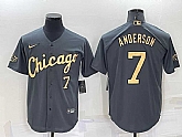 Chicago White Sox #7 Tim Anderson Number Grey 2022 All Star Stitched Cool Base Nike Jersey,baseball caps,new era cap wholesale,wholesale hats