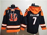 Cincinnati Bengals #7 Boomer Esiason Orange Black Ageless Must-Have Lace-Up Pullover Hoodie,baseball caps,new era cap wholesale,wholesale hats