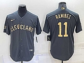 Cleveland Indians #11 Jose Ramirez Grey 2022 All Star Stitched Cool Base Nike Jersey,baseball caps,new era cap wholesale,wholesale hats
