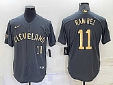 Cleveland Indians #11 Jose Ramirez Number Grey 2022 All Star Stitched Cool Base Nike Jersey,baseball caps,new era cap wholesale,wholesale hats