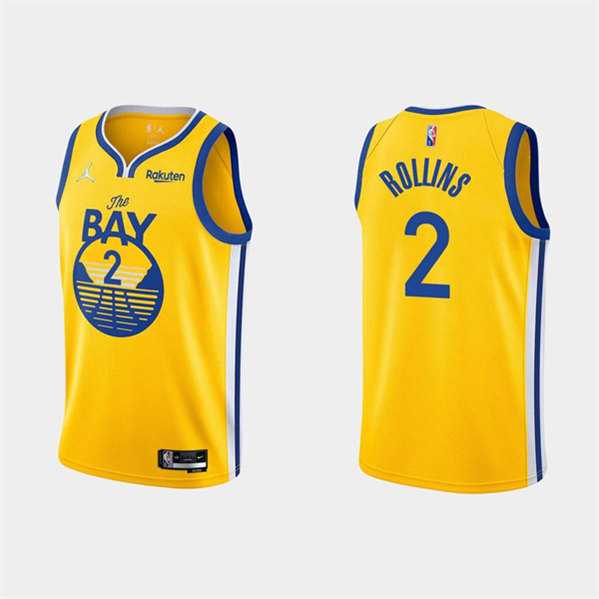 Golden State Warriors #2 Ryan Rollins 2022 Yellow Stitched Basketball Jersey Dzhi
