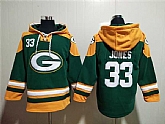 Green Bay Packers #33 Aaron Jones Green Lace-Up Pullover Hoodie,baseball caps,new era cap wholesale,wholesale hats