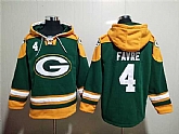 Green Bay Packers #4 Brett Favre Green Lace-Up Pullover Hoodie,baseball caps,new era cap wholesale,wholesale hats