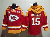 Kansas City Chiefs #15 Patrick Mahomes Red Lace-Up Pullover Hoodie,baseball caps,new era cap wholesale,wholesale hats