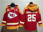 Kansas City Chiefs #25 Clyde Edwards-Helaire Red Lace-Up Pullover Hoodie,baseball caps,new era cap wholesale,wholesale hats