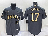Los Angeles Angels #17 Shohei Ohtani Number Grey 2022 All Star Stitched Cool Base Nike Jersey,baseball caps,new era cap wholesale,wholesale hats