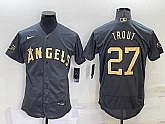 Los Angeles Angels #27 Mike Trout Grey 2022 All Star Stitched Flexbase Nike Jersey,baseball caps,new era cap wholesale,wholesale hats