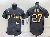 Los Angeles Angels #27 Mike Trout Number Grey 2022 All Star Stitched Flexbase Nike Jersey,baseball caps,new era cap wholesale,wholesale hats