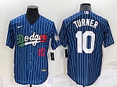 Los Angeles Dodgers #10 Justin Turner Number Navy Blue Pinstripe 2020 World Series Cool Base Nike Jersey,baseball caps,new era cap wholesale,wholesale hats