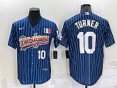 Los Angeles Dodgers #10 Justin Turner Number Rainbow Blue Red Pinstripe Mexico Cool Base Nike Jersey,baseball caps,new era cap wholesale,wholesale hats