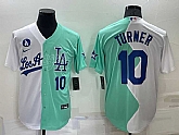 Los Angeles Dodgers #10 Justin Turner White Green Number 2022 Celebrity Softball Game Cool Base Jersey,baseball caps,new era cap wholesale,wholesale hats